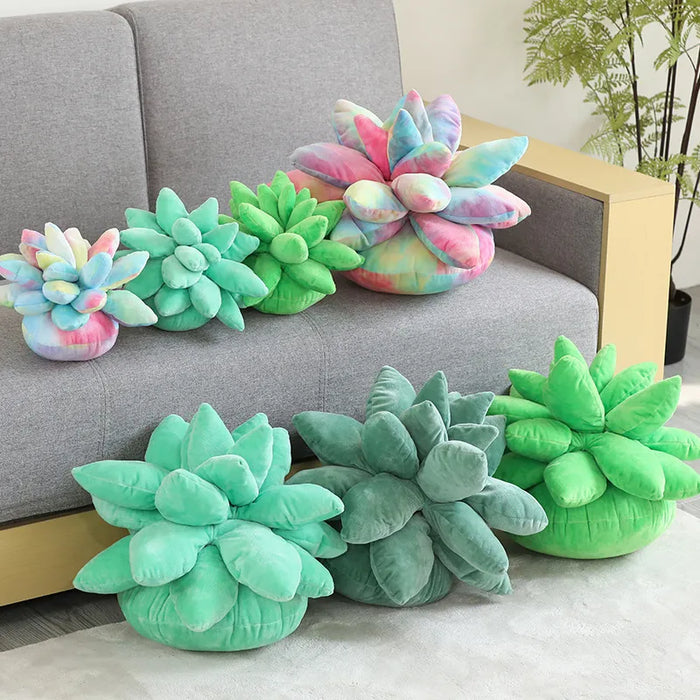 Tie Dye Succulent Comfort Throw Pillow