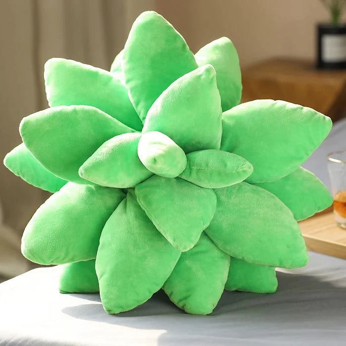 Vibrant Green Succulent Comfort Throw Pillow